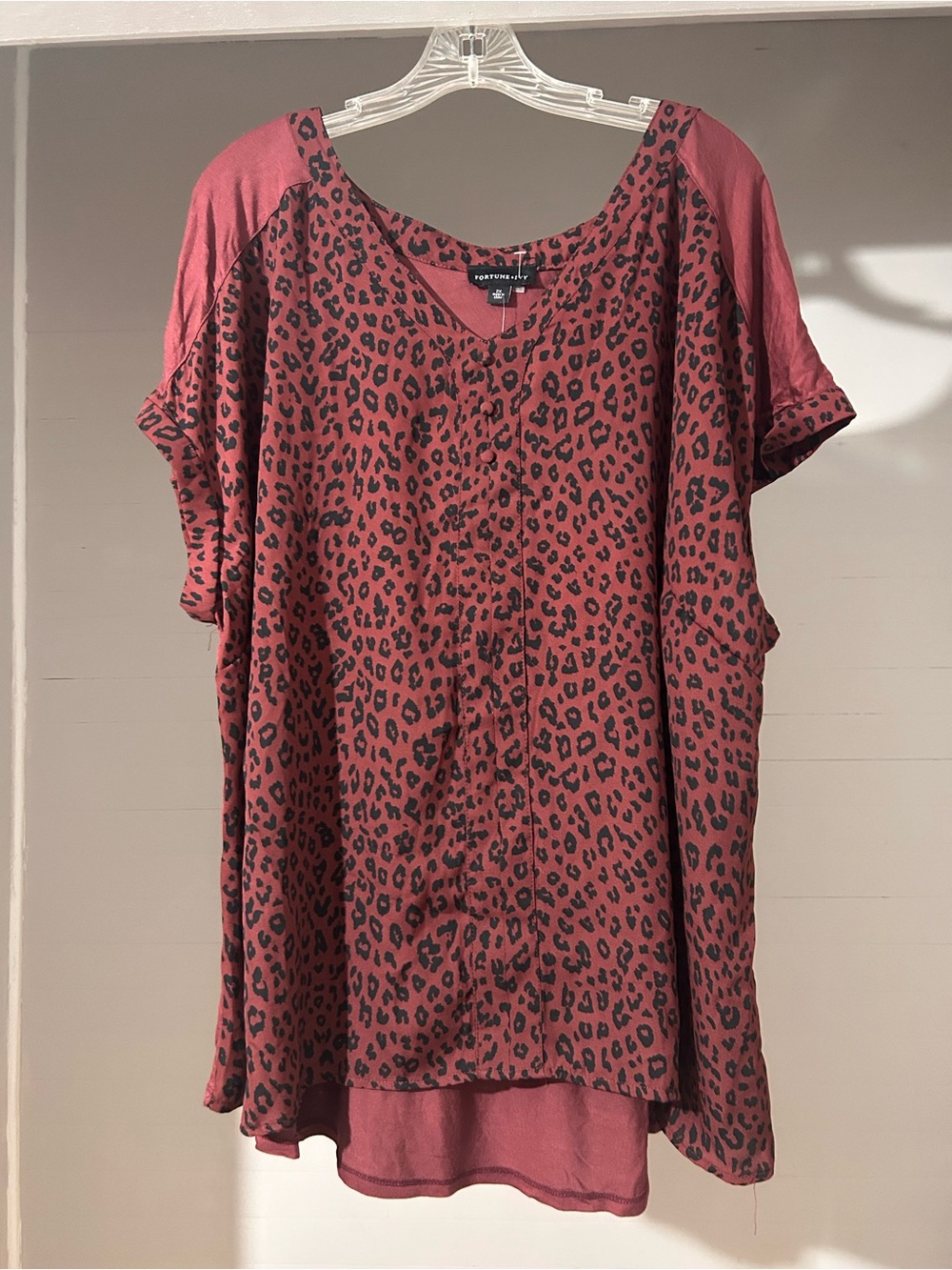 Worthington Rust Red Leopard Print Tank Top